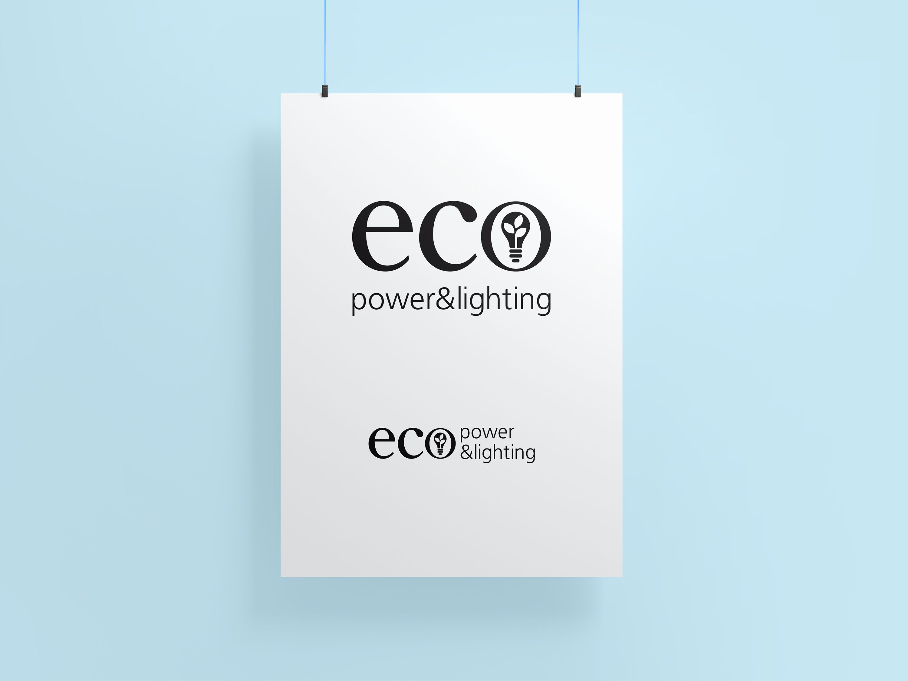 Eco Power and Lighting black logo version